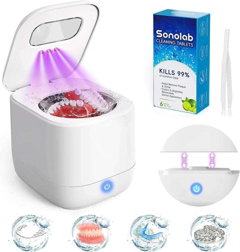 Sonolab Ultrasonic Retainer Cleaner 45kHz 240mL Removable Tank New